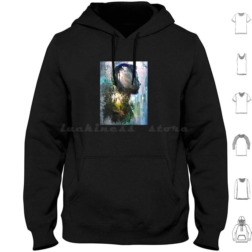 Mental Emotions Hoodies Long Sleeve Forest Abstract Liquid Flow Liquid Art Surreal Surrealism Dark Fantasy Texture