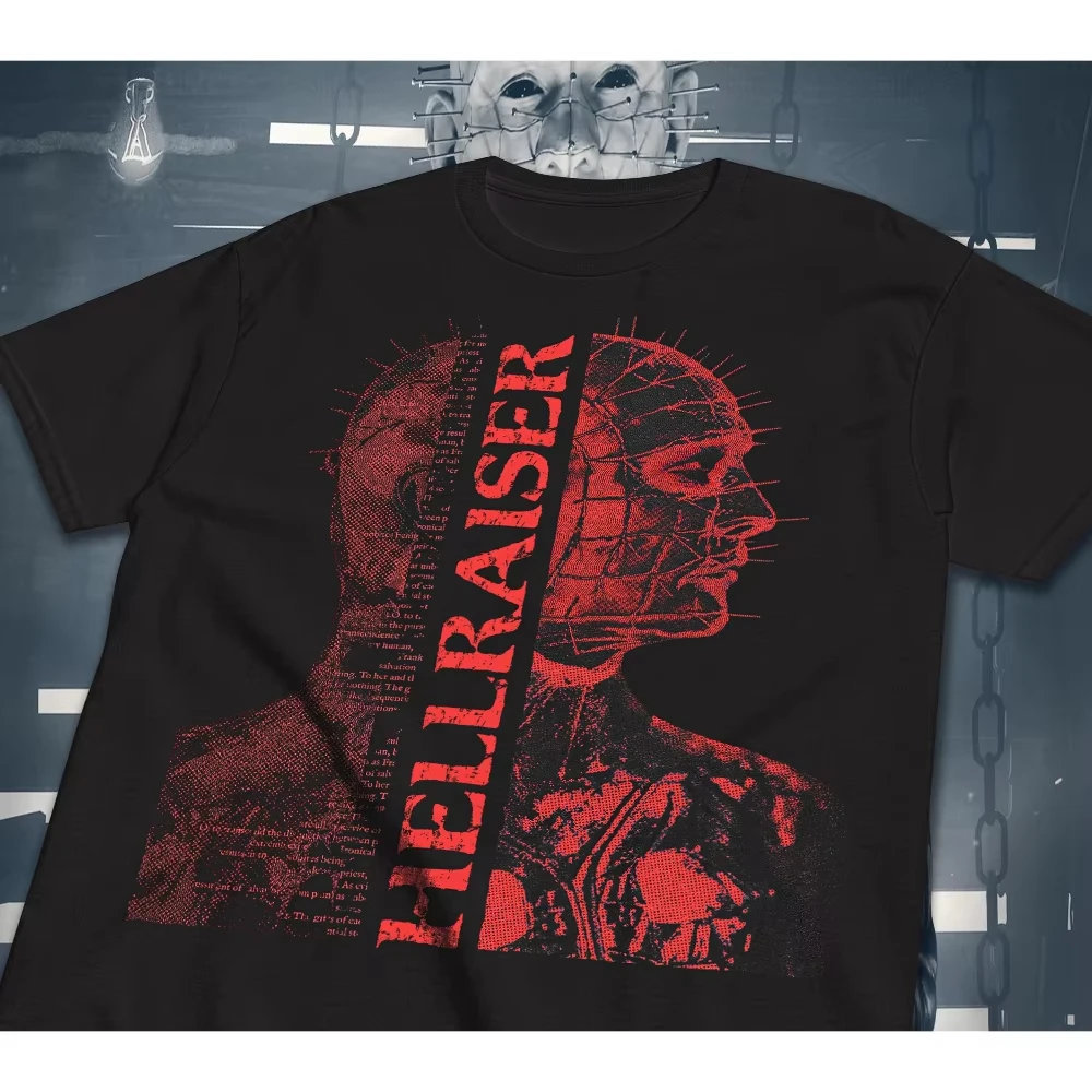Hellraiser Pinhead T Shirt Men Women Cotton Graphic Printed Vintage Retro Horror Movie Cult Classic Streetwear Casual Hot Sale