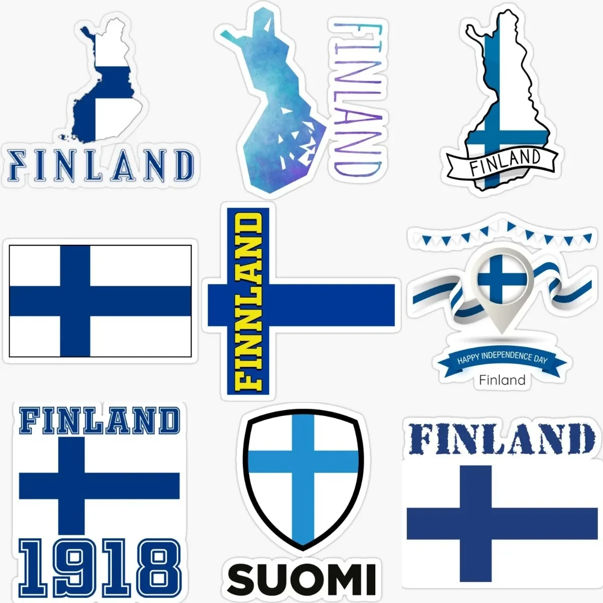 Creative Finland Flag Map Emblem PVC Stickers for Decorate Table Motorcycle Off-road Helmet Camper Bumper Car Van Truck
