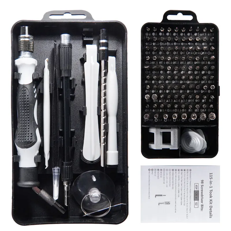 

115 in 1 Watch Mobile Phone Digital Home Appliances Disassembly and Maintenance Tools Multi-functional Manual Screwdriver Set