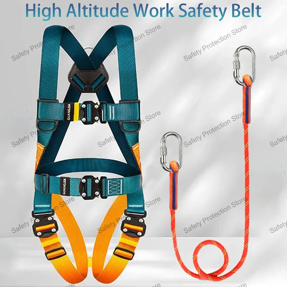 Harnais de sécurité pour le travail à haute altitude, ceinture/corde de sécurité à cinq points pour entraînement d'escalade en plein air, équipement de protection pour la Construction