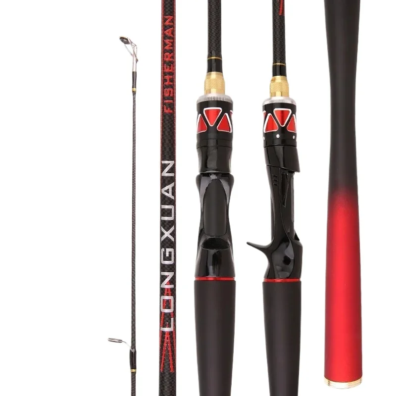 

Long Handle Lure Fishing Rod 1.65m/1.8m Spinning/Casting Carbon Fiber Bass Fishing Rod M/ML Tune Telescopic Black Bass Rod