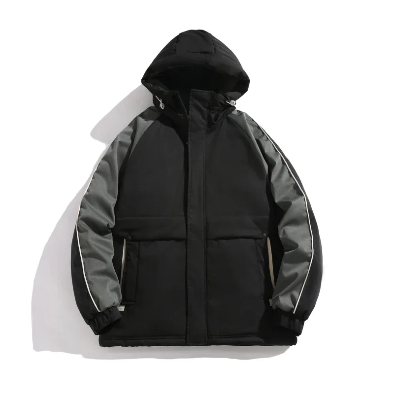 

Толстые парки, повседневное стеганое пальто, новые зимние теплые толстые флисовые парки, мужские свободные пальто с хлопковой подкладкой, пара уличных пальто