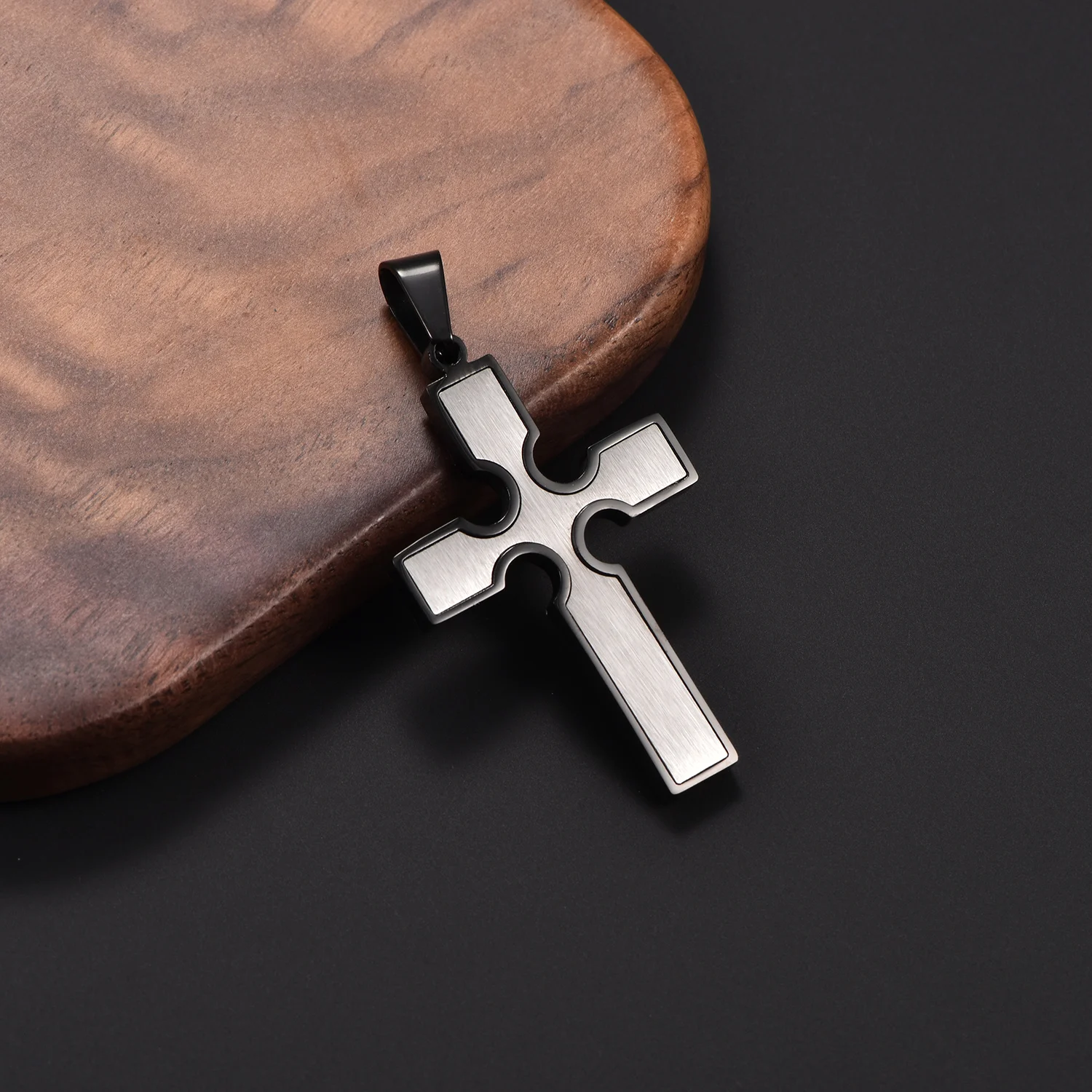 Religiöses Edelstahl-Kreuz Jesus-Kettenamulett Schmuck für Männer Hip-Hop Gebetsanhänger Frauen Anhänger Halskette – Detail 5