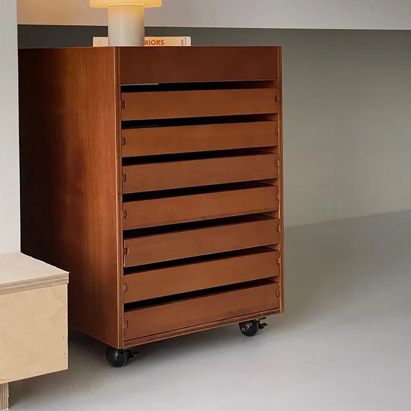

Solid wood mobile drawer file storage cabinet office study home storage table under shelf