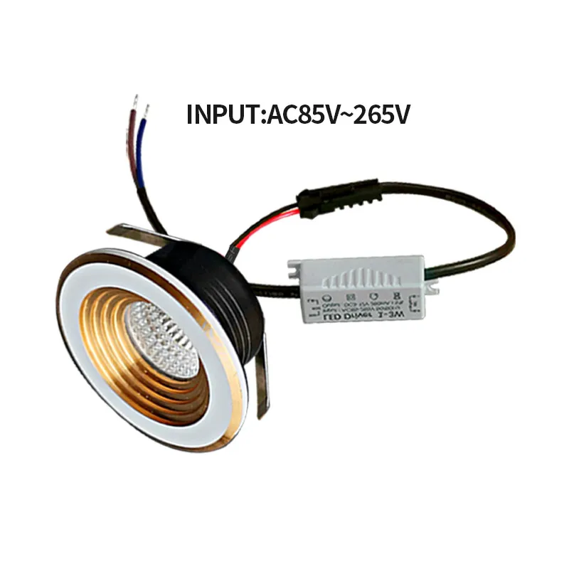 【38mm hole】recessed mini Spotlight 3w LED indoor ceiling light 110v 220 volt Deep anti-glare small downlight with driver set