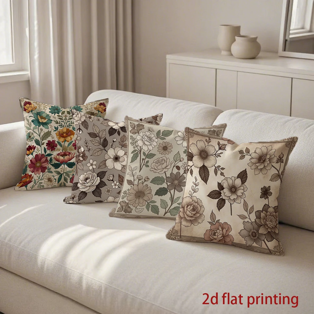 

Чехлы для подушек с 2D цветочным узором для дома, декоративные наволочки для дивана, спальни, автомобиля