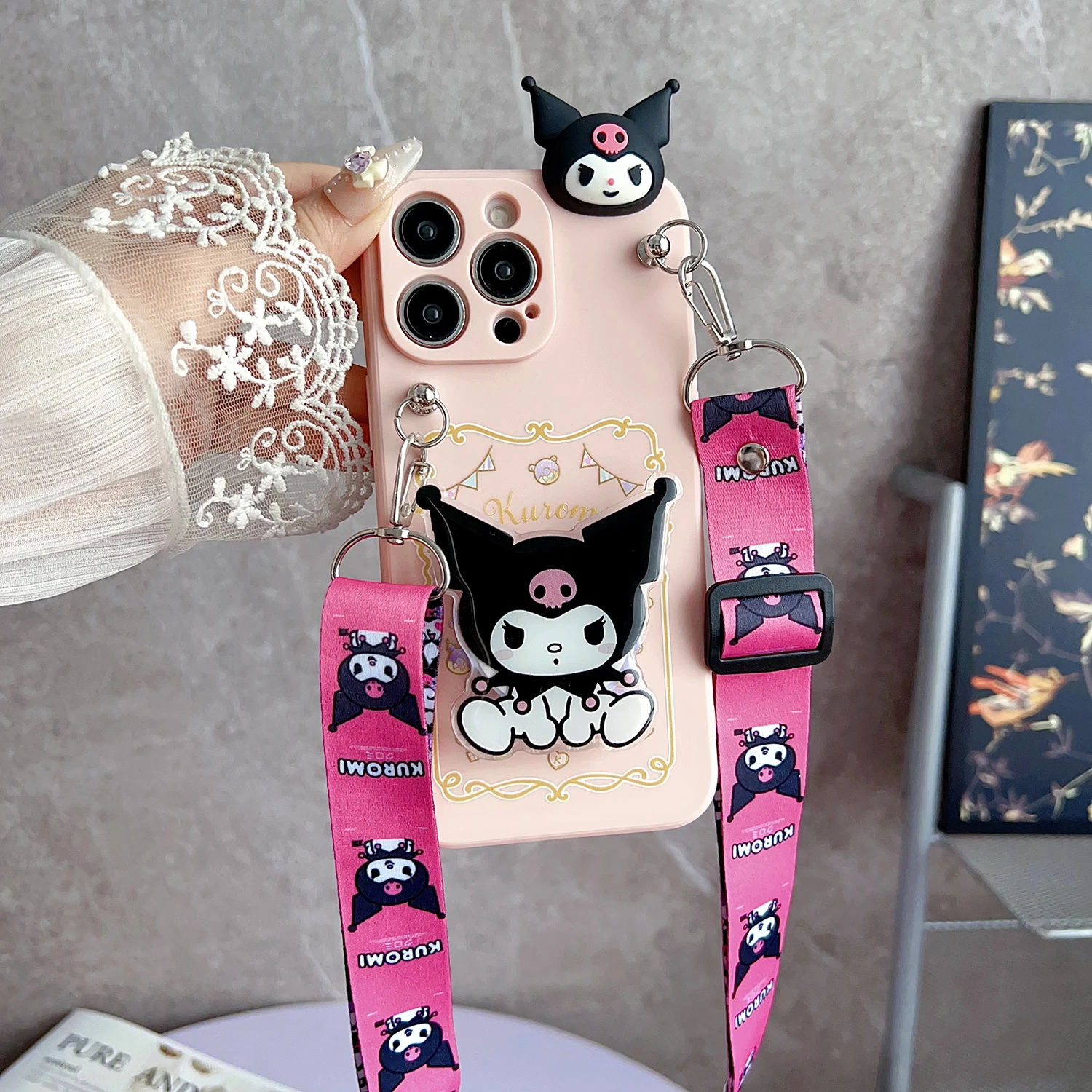 For Samsung Galaxy S7 S8 S9 S10 S20 S21 S22 S23 S24 S25 Plus Ultra FE Painting Kitty Case With Holder Rope
