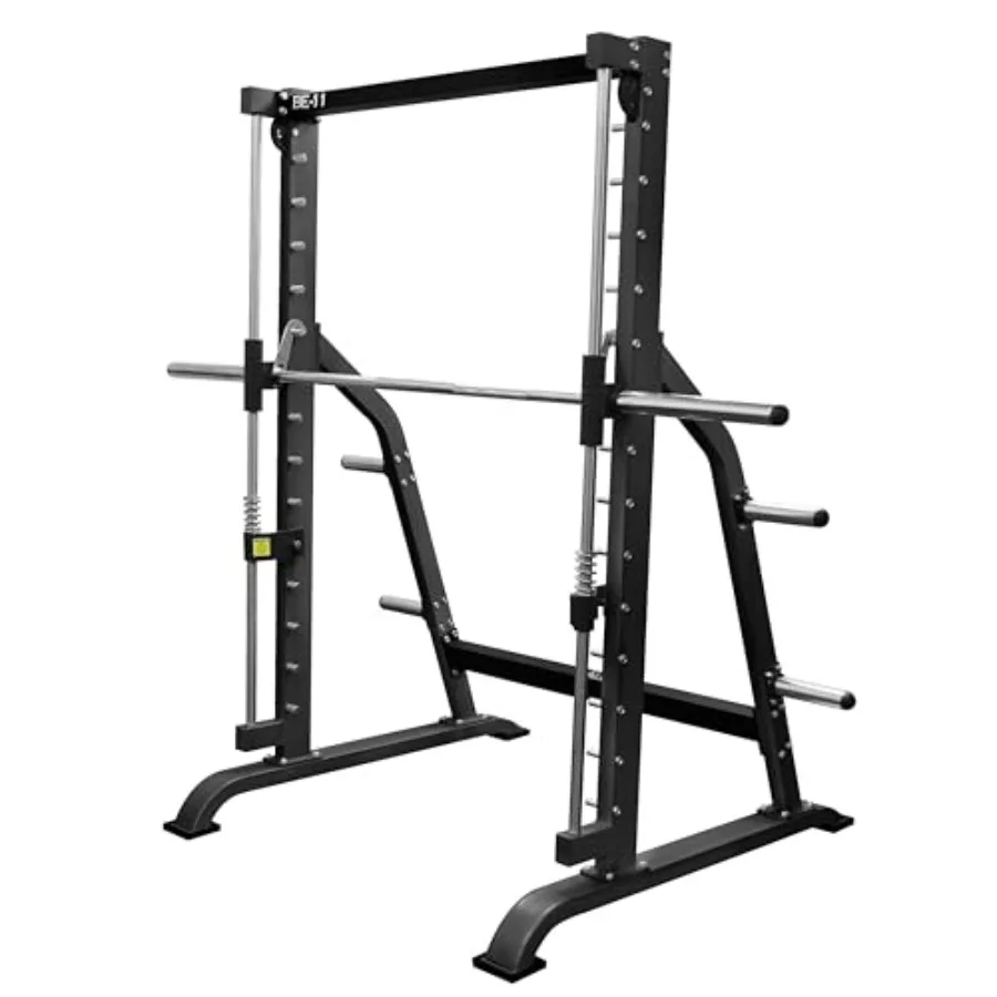 

Многофункциональная силовая стойка Smith Machine для домашнего спортзала - Стойка для приседаний с нагрузкой до 227 кг с 2 креплениями для дисков и прикрепленной скользящей ручкой