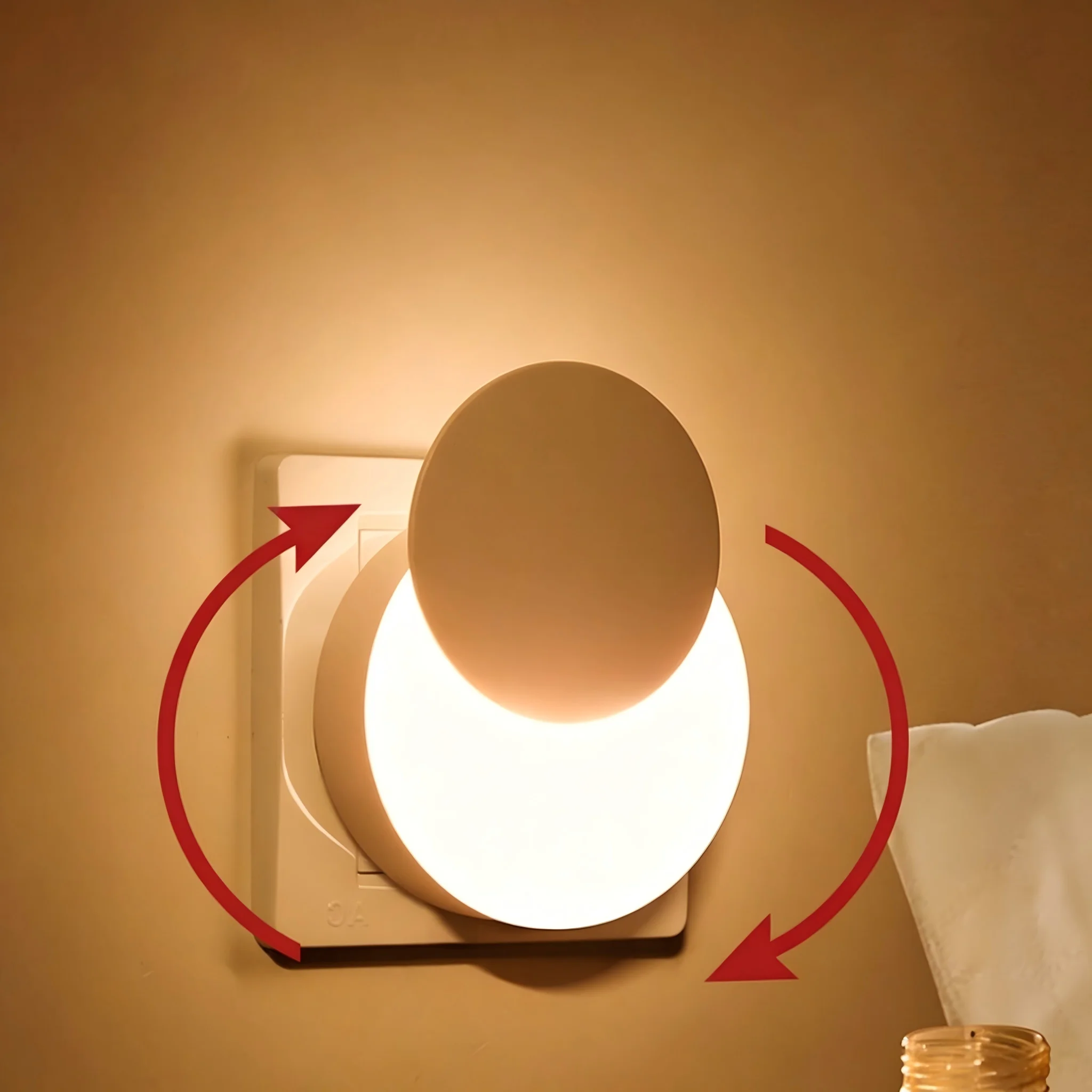 1/2pcs 3000K Warm White Night Light Motion Sensor Dusk to Dawn Sensor 7 Levels Brightness 100LM Night Light for  Room Stairway