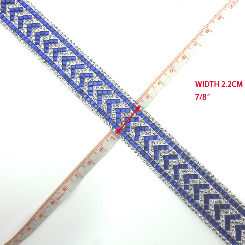 1 Yard Hot Fix Rhinestone Glass Ribbon Crystal Motif Trim Tape Heat Transfer DIY Trimming Decorative Clothing Accessories YY118