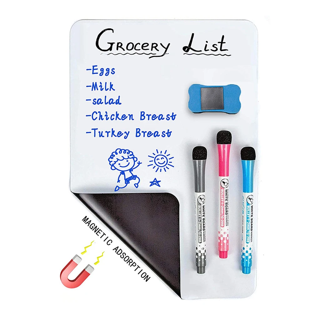 A3 A4 Size Magnetic Whiteboard Dry Erase White Boards Soft Home Office Kitchen Flexible Pad Fridge Stickers Memo Message Board