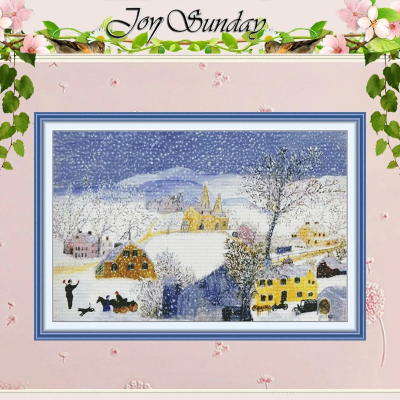 

Winter Snow Patterns Counted Cross Stitch Set DIY 11CT 14CT 16CT HD Stamped DMC Cross-stitch Kit Embroidery Needlework Crafts