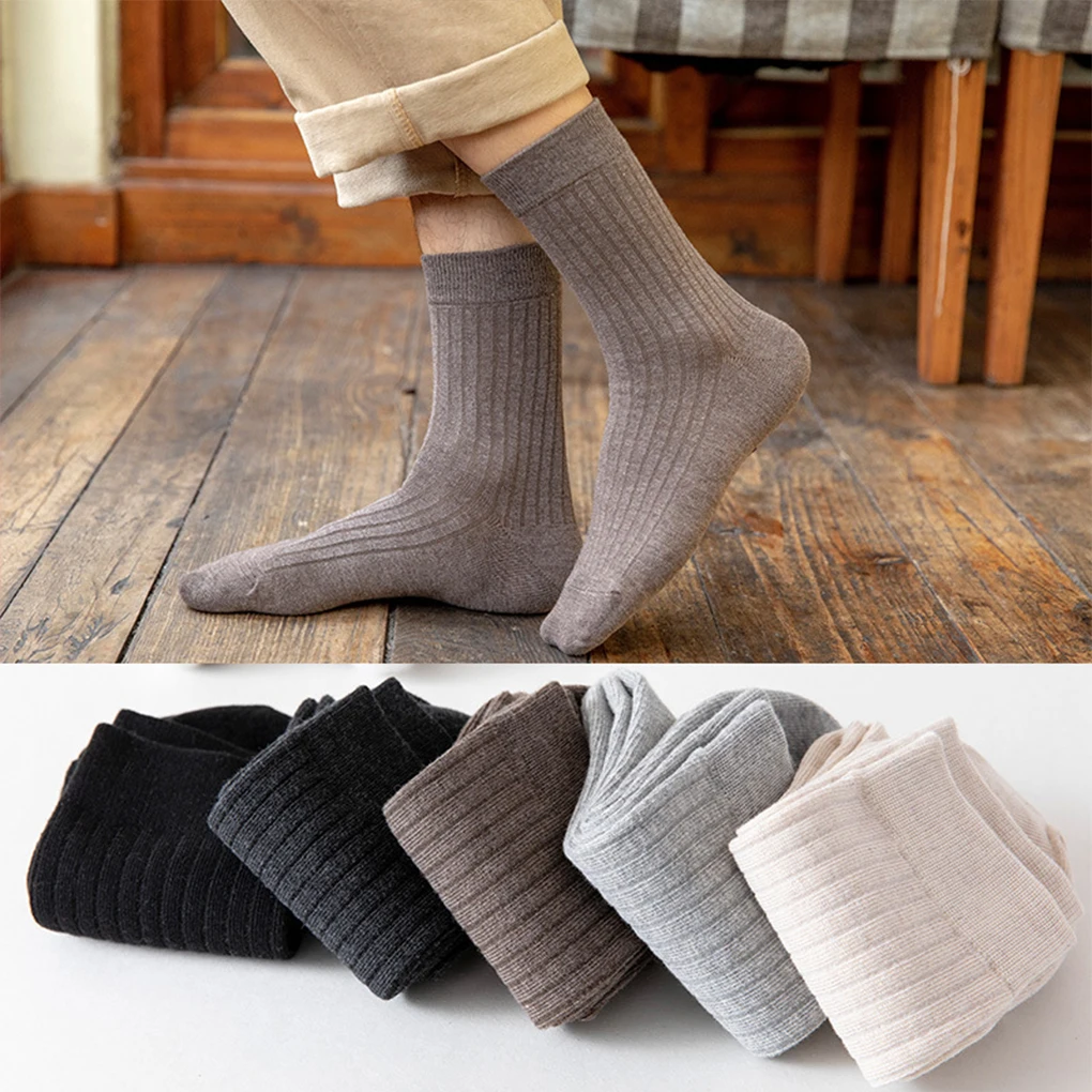 

1 Pair Male Sock Medium Tube Socks Hosiery Elastic Sweat-proof Accessory