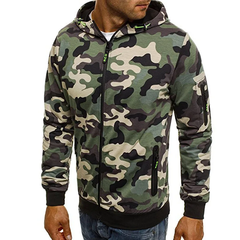 Sudadera con capucha de camuflaje para hombre, abrigo informal para primavera y otoño, ropa de calle masculina, cárdigan, ropa deportiva, MY766,