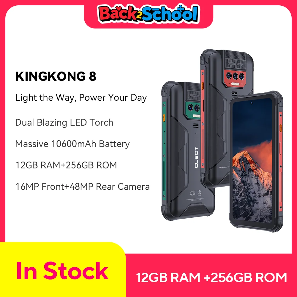 Cubot King Kong 8, Waterproof IP68/IP69K, 12GB RAM (6GB+6GB), 256GB ROM, NFC, 10600mAh Massive Battery, Octa-core, Add to Cart