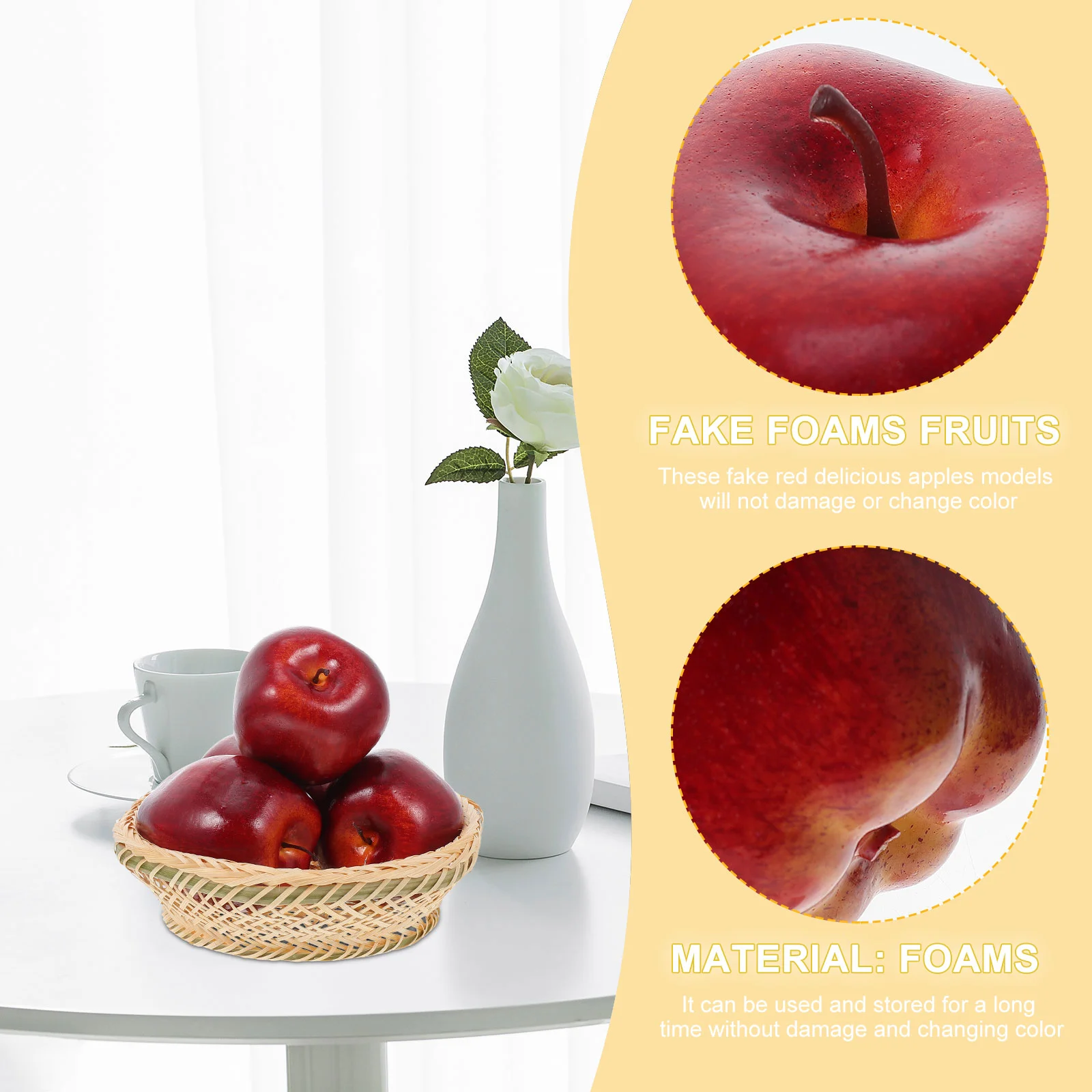 4 Pcs Decor Simulation Fruit Model Photo Prop Pumpkin Props Lifelike Decorations Fake Delicious Apples