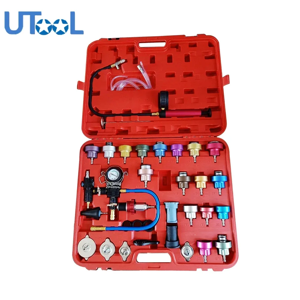 Radiator Pressure Compression Tester Kit 34pc Cooling System Leak Detector Tool