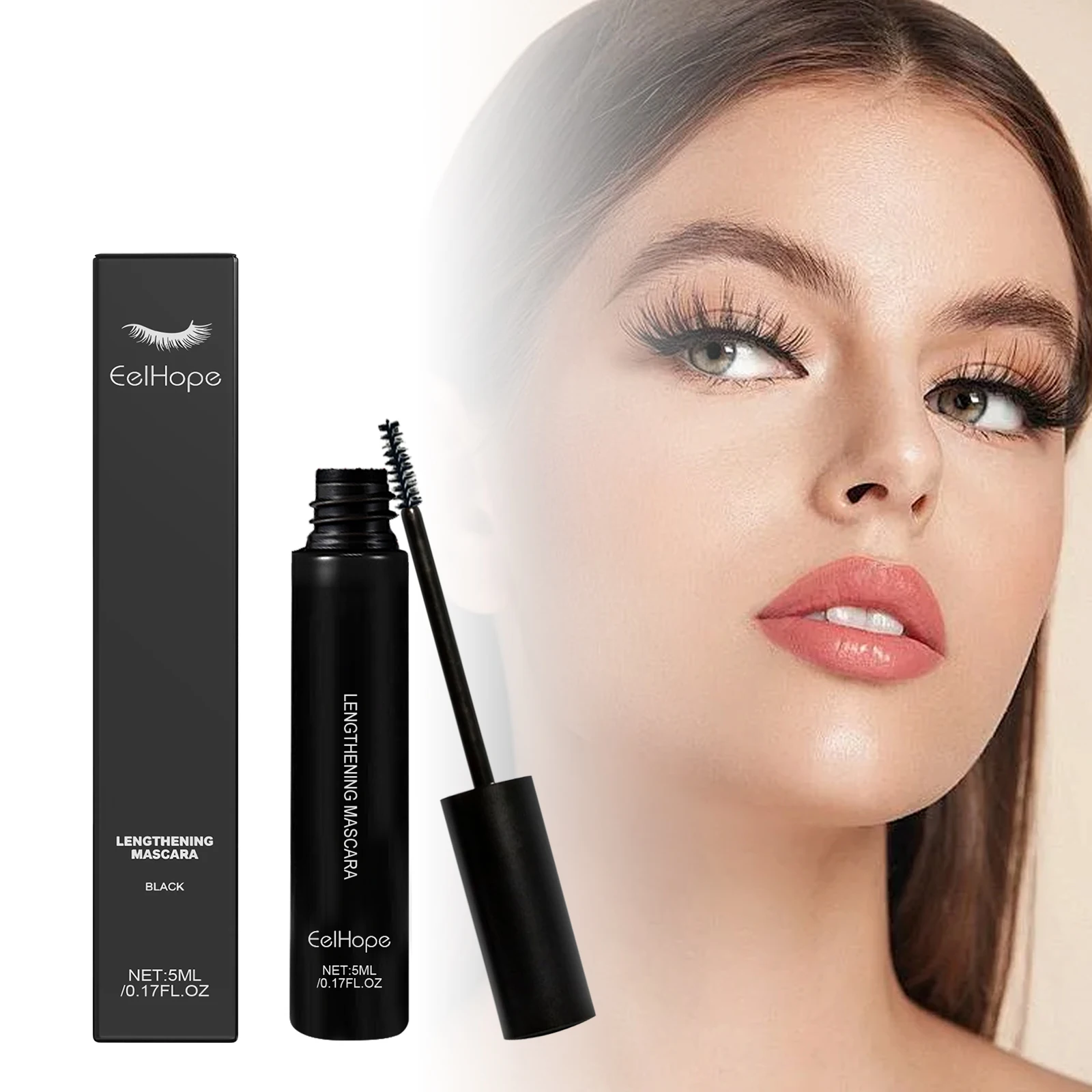 Waterdichte verlengende mascara, veegvast, langdurig voor natuurlijke of dramatische gedurfde wimpers, 5 ml zwarte oogmake-up