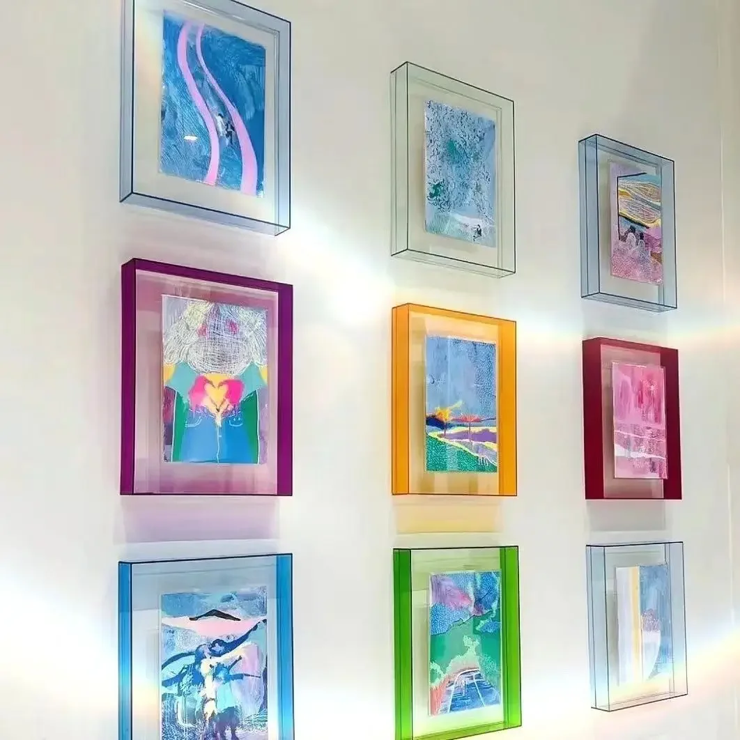 Wall-mounted Acrylic Photo Frame, Colorful, Decorative Frame, Framing Photos, Posters, Certificates, Postcards, Jigsaw