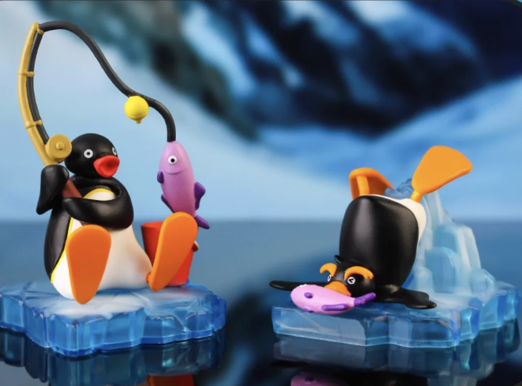 Genuine Pingu Super Cute Fun Scene Series Blind Box Egg Trendy Doll Penguin Model Ornament Collect Mysety Box Halloween Gift