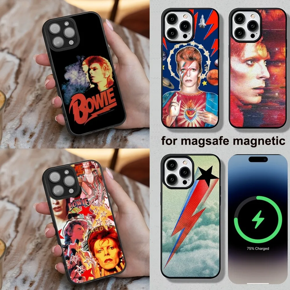 Singer D-David Bowies Phone Case For iPhone 16,15,14,13,12,11,Plus,Pro,Max,Mini Soft Magesafe Magnetic Wireless Charge