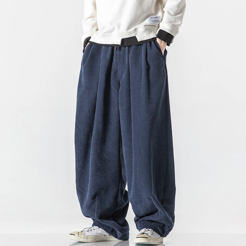 

Мужские повседневные брюки-шаровары, новинка 2026 года, весенние, простой стиль, однотонные, вельветовые, свободные, удобные, мужская уличная одежда, модель N008