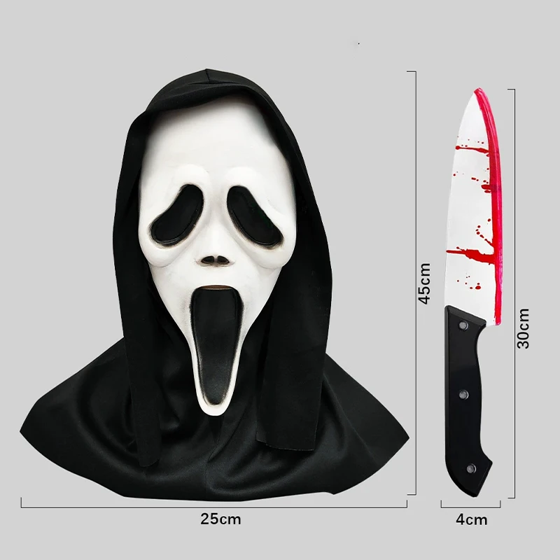 Maska na Halloween Krzyk Ducha Straszny Bóg Śmierci Cosplay Impreza Maska Horror Festiwal Uroczystość Kostium Rekwizyty i Akcesoria Halloweenowe