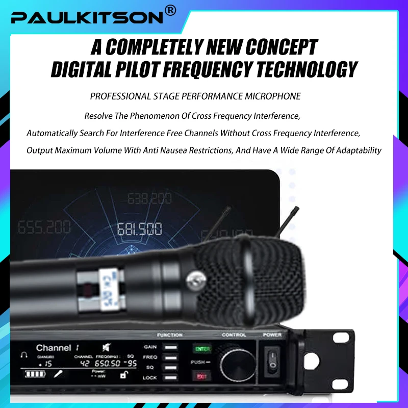 

Paulkitson AD4Q KSM9 Профессиональная беспроводная микрофонная система 4-канальная гарнитура 500/600/900 МГц петличный микрофон для сцены на открытом воздухе