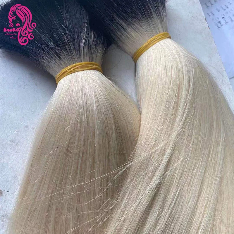 Highlight Color Vietnamese Double Drawn 100% Virgin Human Hair Premium Quality Full Cuticle Straight  Hair Bulk No Weft