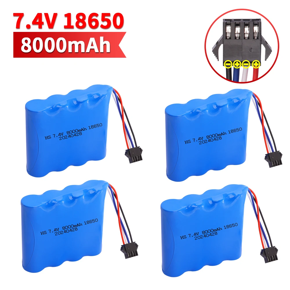(SM-4P) 7,4 V 18650 8000 mAh wiederaufladbare Batterie 2S für RC Off-Road 4WD High-Speed Climbing Drift Racing Spielzeugzubehör