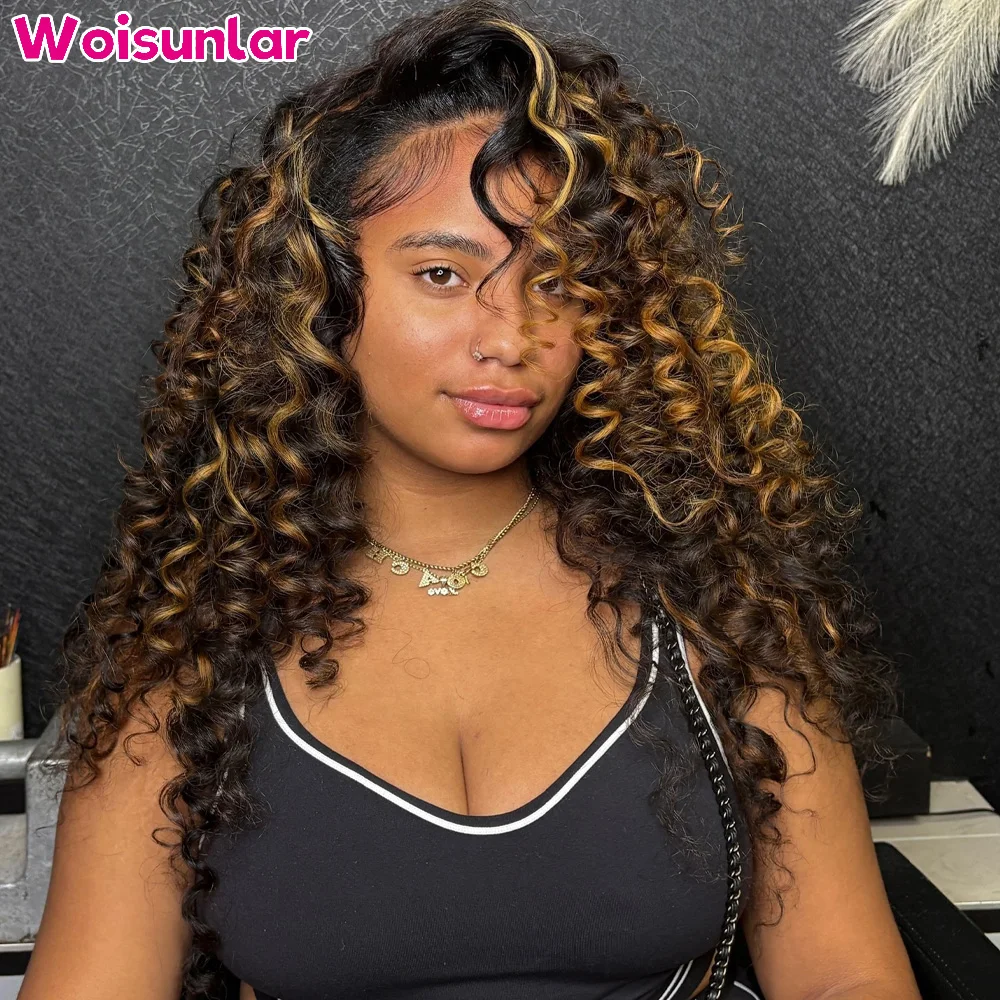 

HIghlight 27 и коричневые свободные глубокие парики из натуральных волос на кружеве спереди 34 дюйма 200% черные женские 13x4 прозрачные кружевные парики из бразильских волос