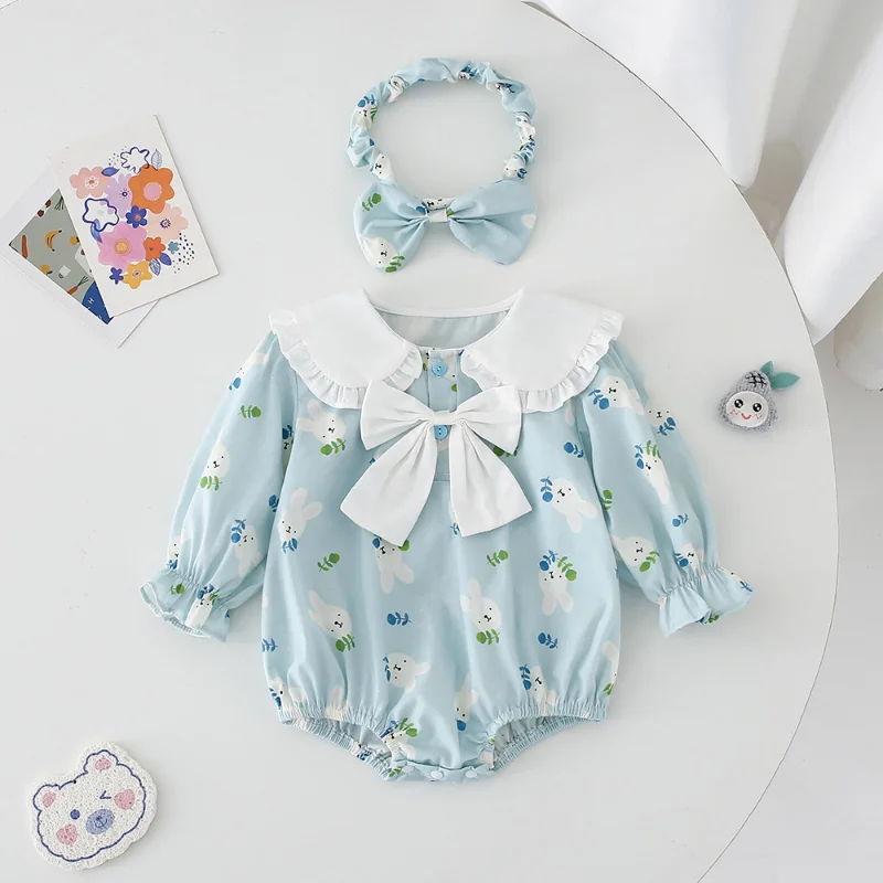 2024 Baby Rompers Sister Matching Wear Clothes for Children Outfits Spring Girls Floral Printed A-line Dress with Bowknot Outfit