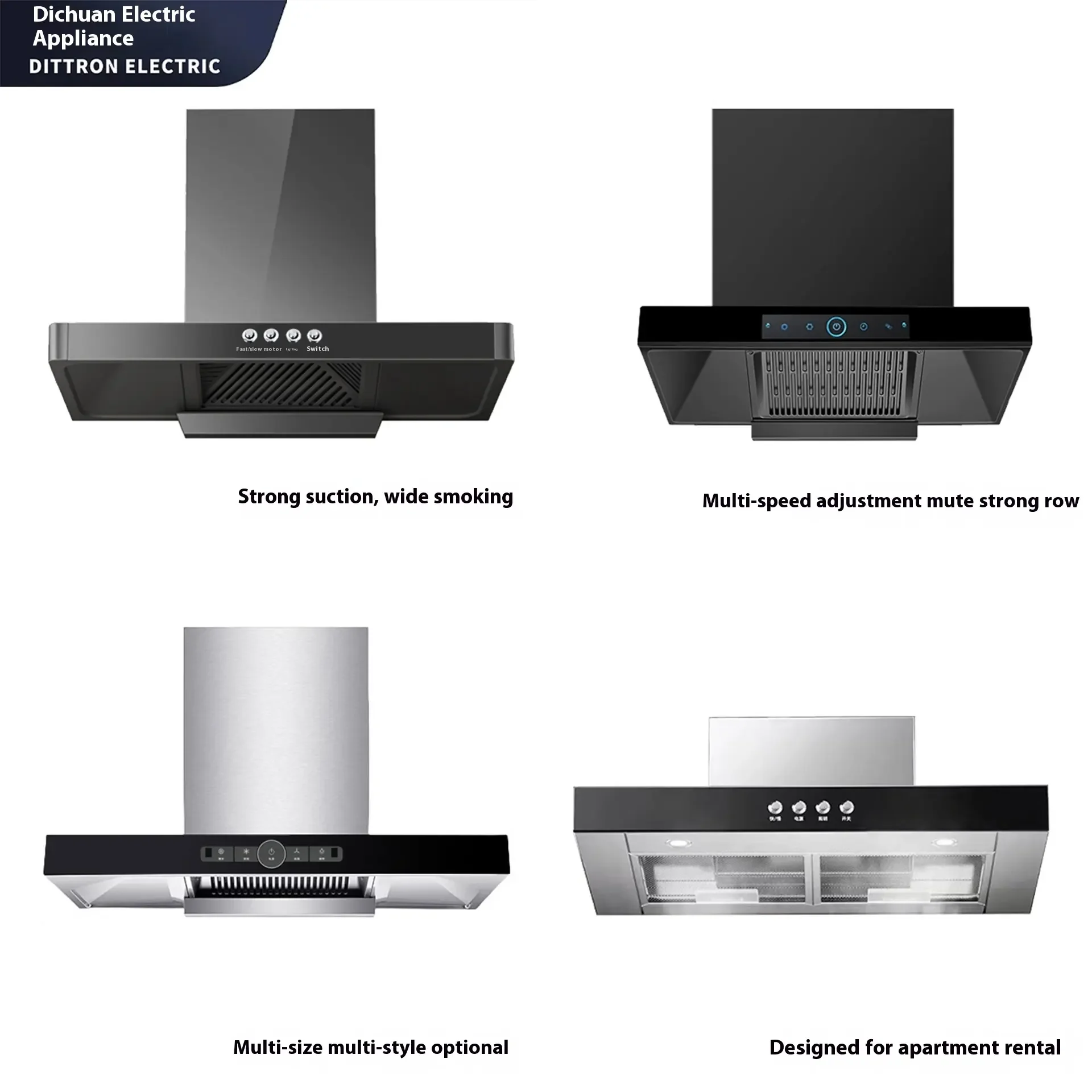 شفاط المطبخ عالي الجودة من الفولاذ المقاوم للصدأ مع تصميم رفيع للغاية لشفاط المطبخ المنزلي