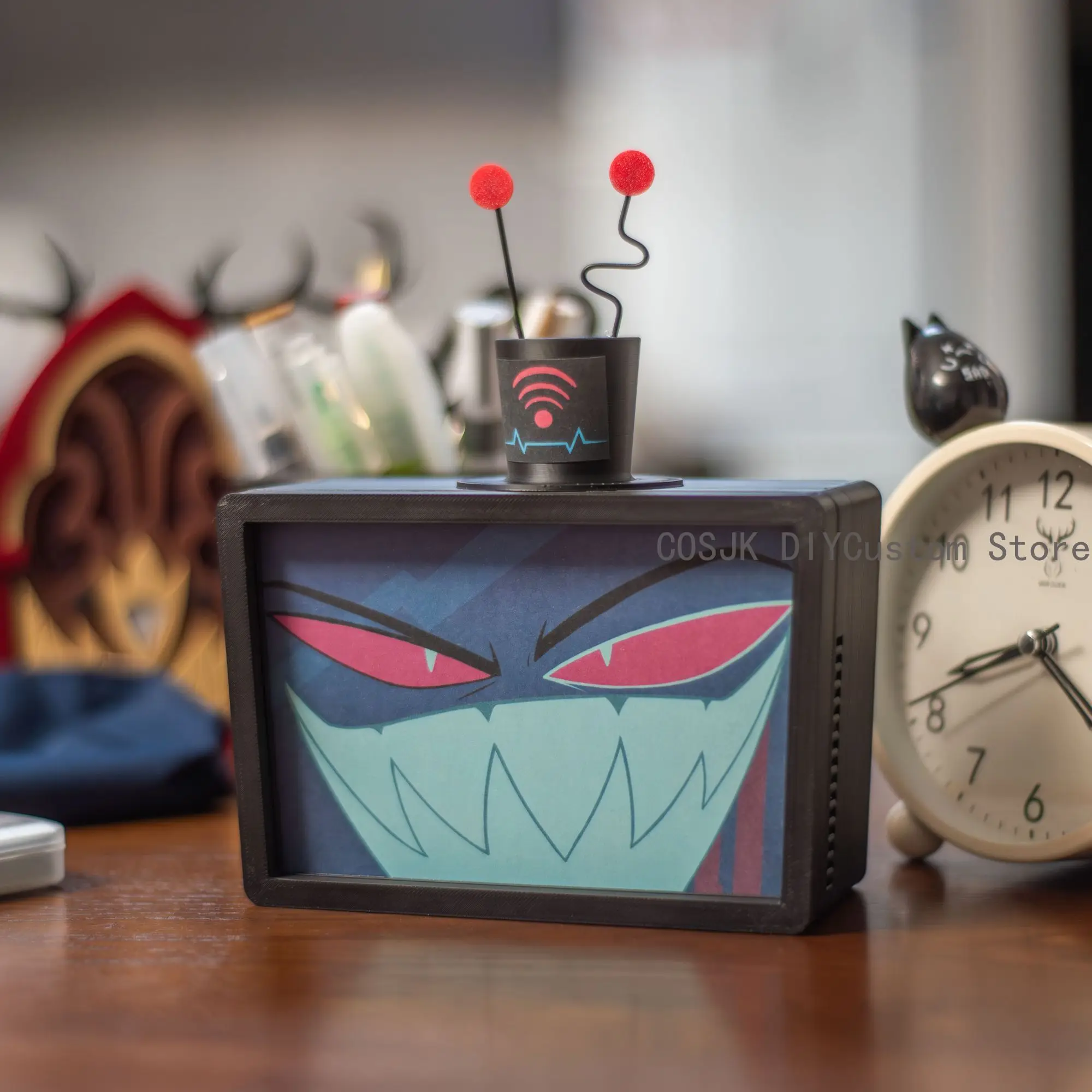 

Hot Anime Hazbin Hotel VOX Cosplay Bluetooth Speaker Cartoon Loudspeaker Box Blue Tooth Audio Replaceable Face Ornament Gift