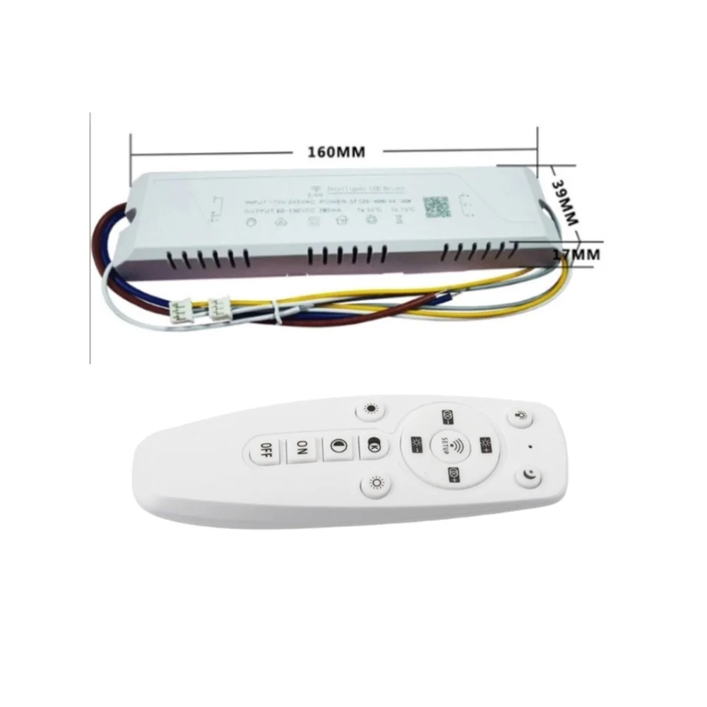 2.4G LED Driver Transformer 24-40W Power Dimming Remote Control ABS Shell 170-245V Input Output Multiple LED Tape Parts Set
