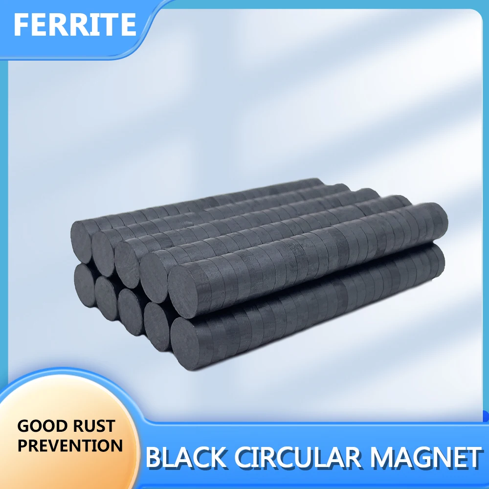 50-300PCS Black Round Strong Magnets Dia 8mm 10mm 12mm Ferrite Ordinary Magnet Y30 Black Disc Fridge Magnets