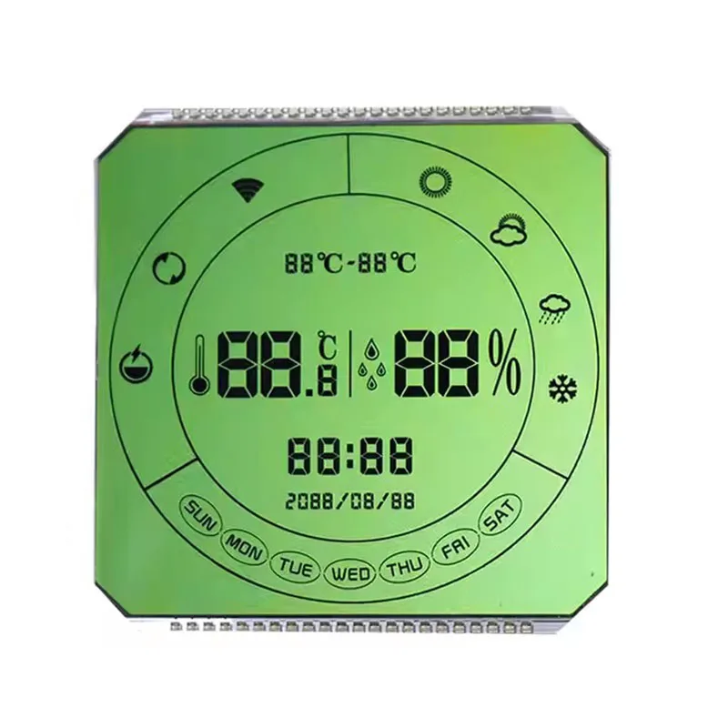 VA Segment LCD Customizable VA mode driving method 1 / 4 duty 1 / 3 bias broken code lcd