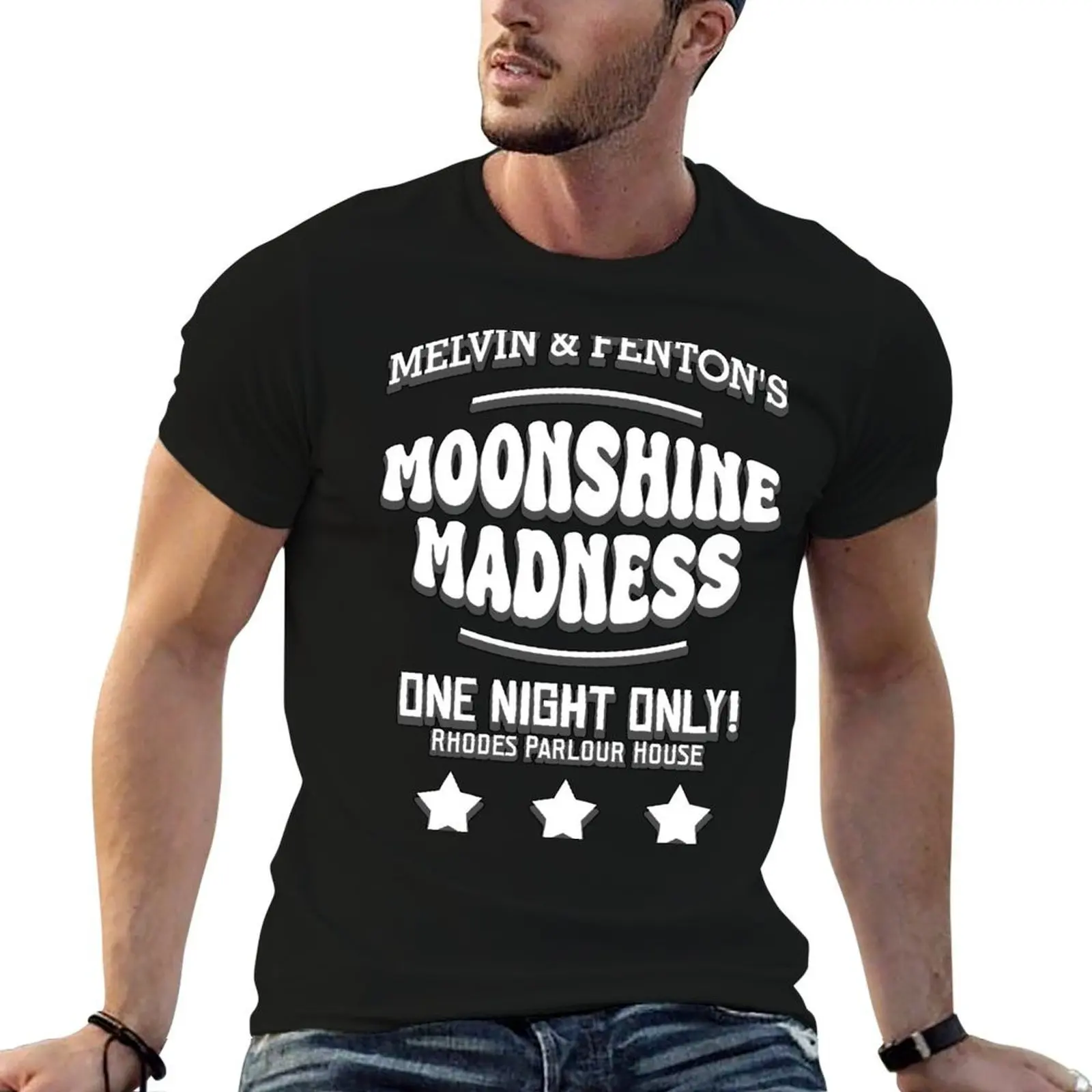 تي شيرت Melvin and Fenton's Moonshine Madness تي شيرت رجالي برسوم جرافيك تي شيرت أساسي