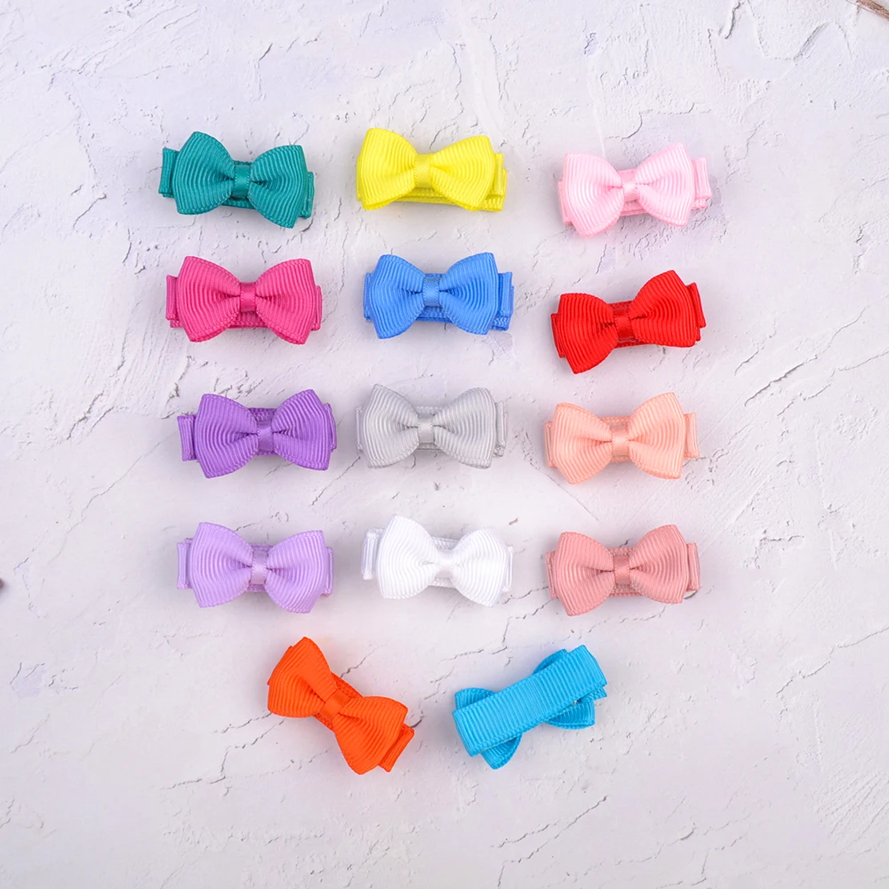 1Piece 1.2 Inch New Small Hair Clips Covered Clip With Colorful kid Grosgrain Ribbon Hairpin Hairgrip headwear Hair Accessories