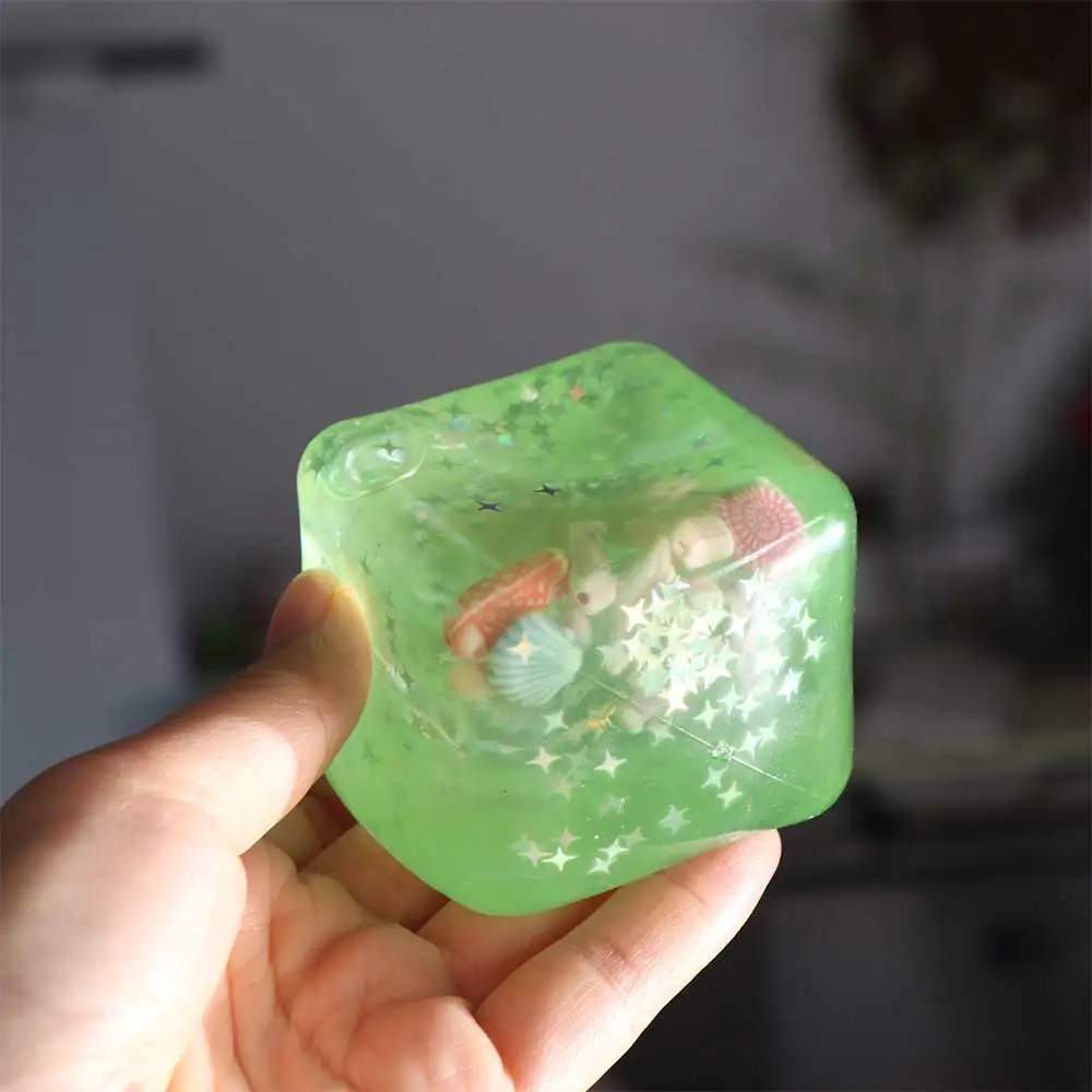 Slow Rising Blue Ocean Ice Cube Stress Balls Soft Squishy Square Shape Ocean Squishy Balls Ocean Theme Slow Rebound