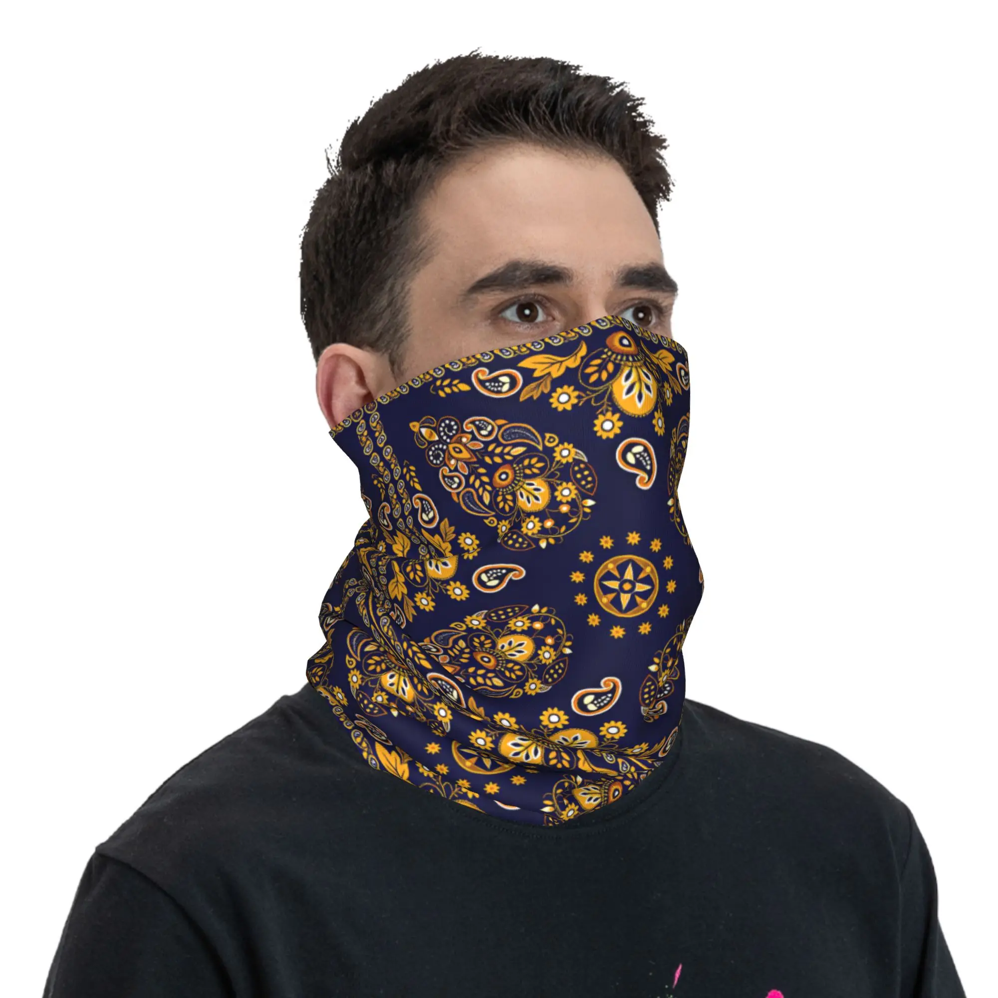 Outdoor Sports Balaclava Paisley Pattern Mask Soft Motorcycle  Face Masks y2k Cool Running Travel Anti-UV Scarves view 2