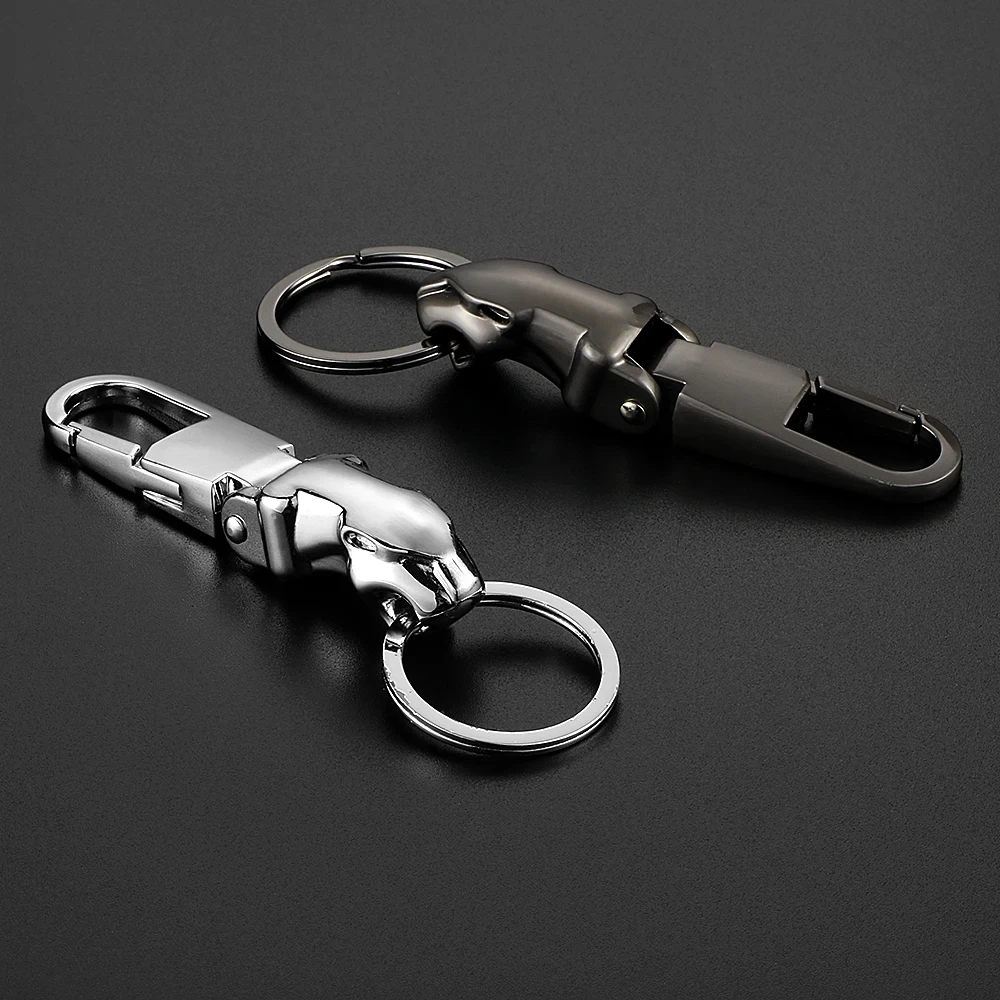 leopard keychain for men key ring creative car key chain jaguar keychain key holder chaveiro llaveros hombre pants buckle