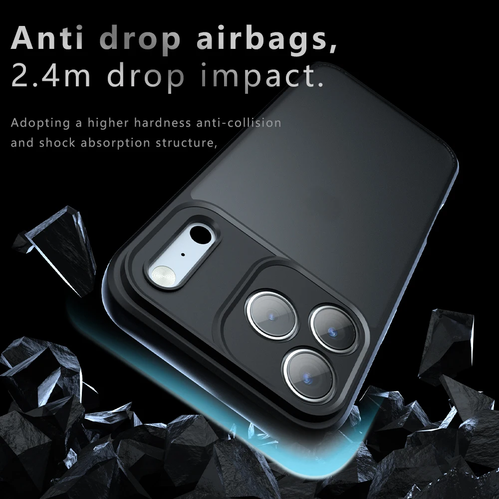 Shockproof Case For iPhone 18 Pro Max Air 17e 17 16e 16 Plus 15 14 13 Soft TPU Frame Hard Plastic Translucent Matte Phone Cover - view 2