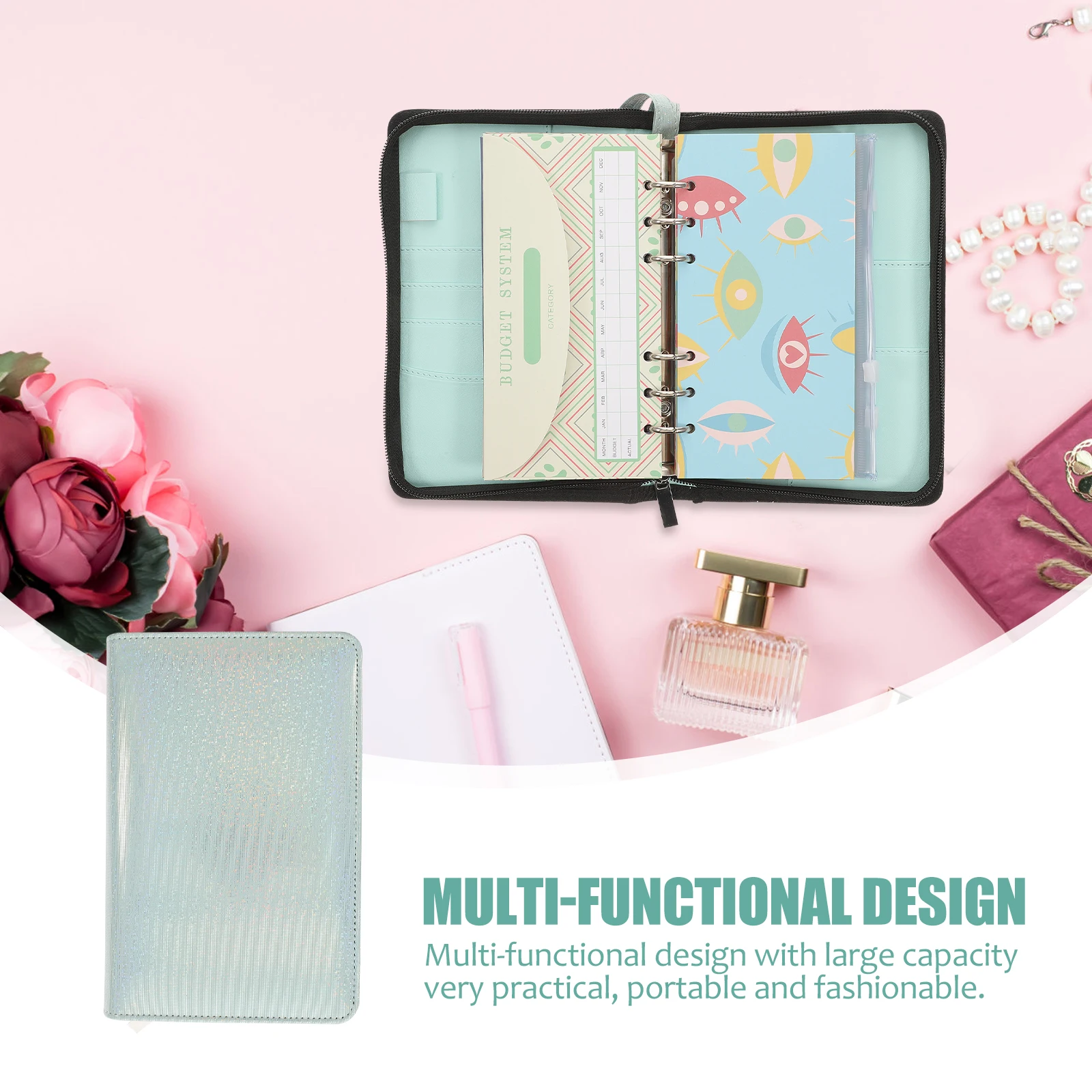 

Budget Envelope Wallet Pu Portable Clutch Bag for Id Card Cash Envelopes Money Storage Practical Multiple Slots Longevity