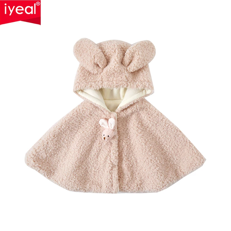 IYEAL Winter New Thick Warm Cute Outerwear Cloak Baby Girl Autumn And Winter Outings Warm Fleece Coat