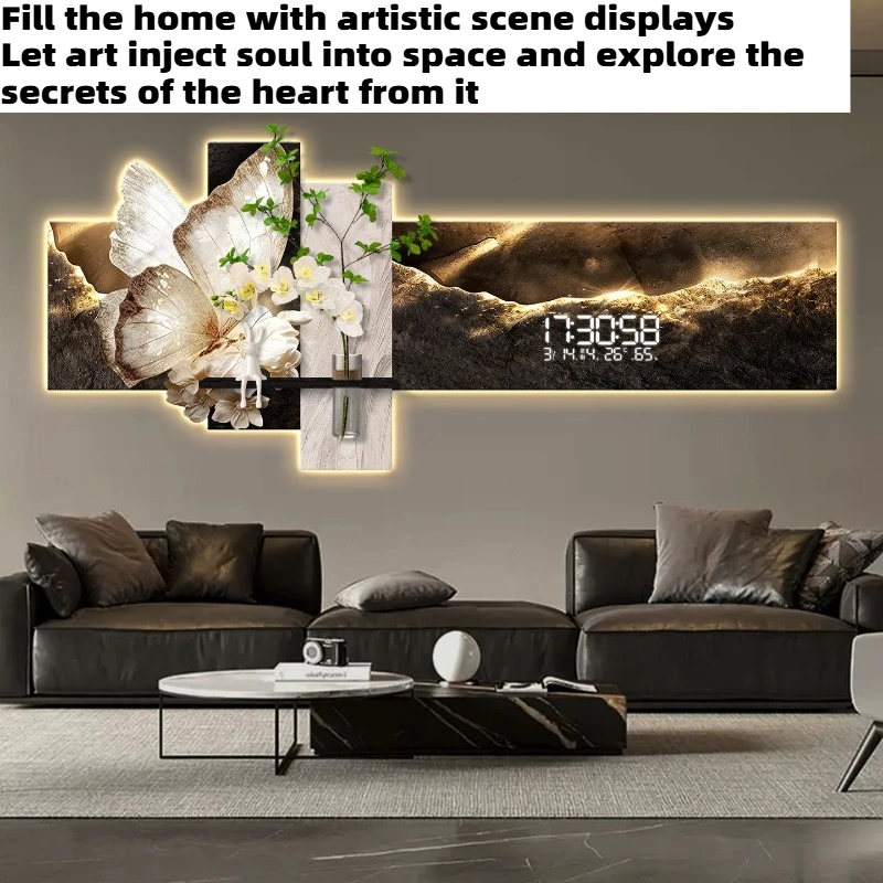 Items Digital Wall Clock Digital Bedroom Living Room House Bedroom Silent Art Clock Wall Luxury Interior Bathroom Decoration