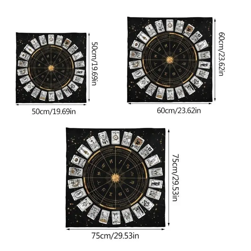 Tafelkleed Astrologie Orakels Spelmat Vierkante vorm Slingeraltaar Tafelkleed GXMF