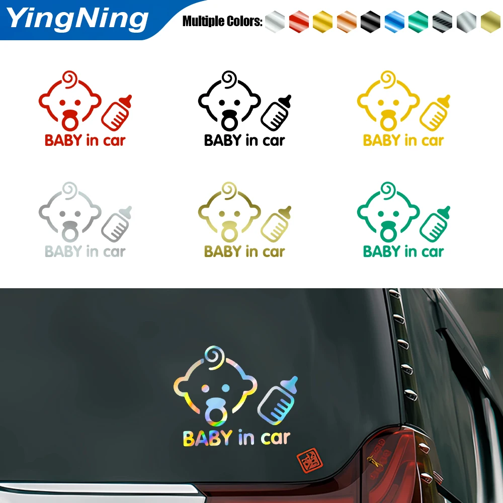 

Creative Baby in Car Vinyl Decal Multi-color Optional Baby On Board Warning Sticker for Cars Trucks SUV Waterproof Sun-proof