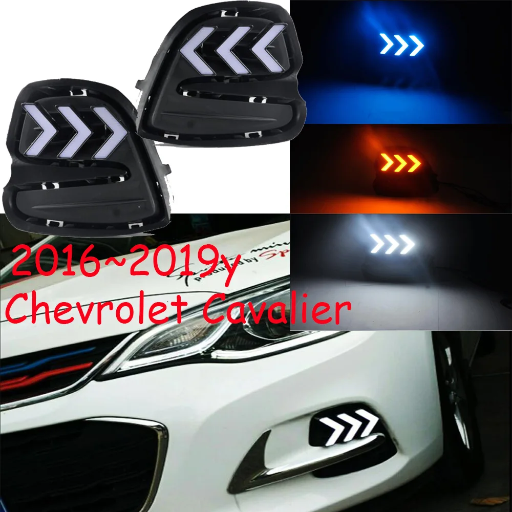 Car Bumper Headlight For Cavalier Daytime Light 2016~2019y DRL Car Accessories LED Headlamp For Cavalier Fog Light